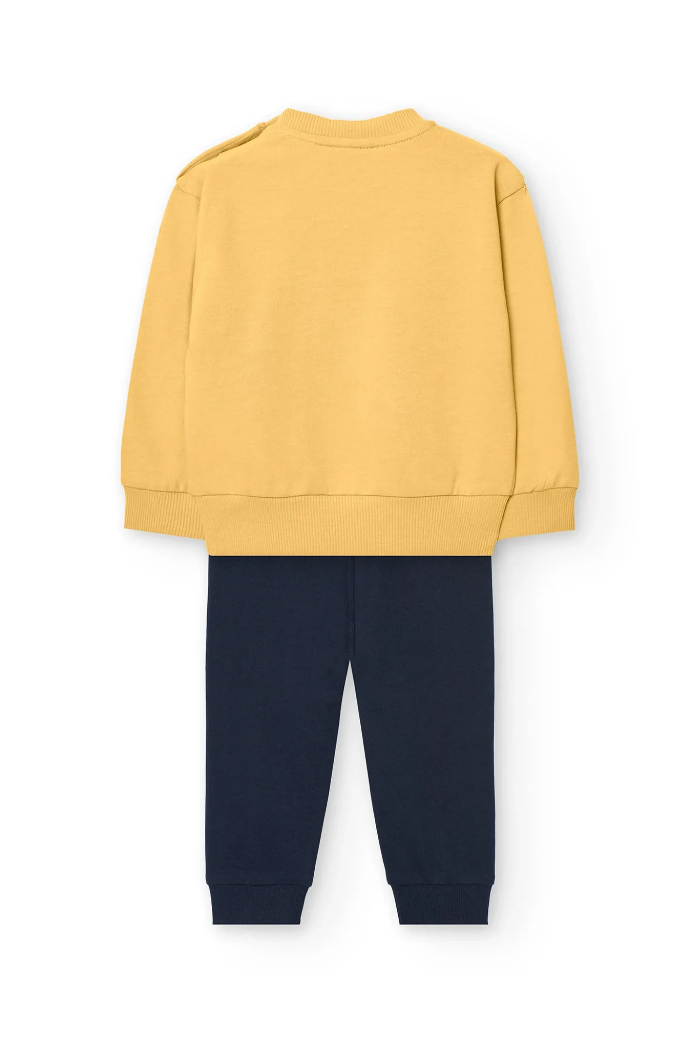 Set di felpa e pantalone in maglia per neonato di colore giallo