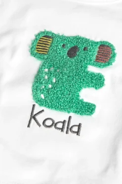 Set di maglia combinato per neonato in bianco con design di Koala.