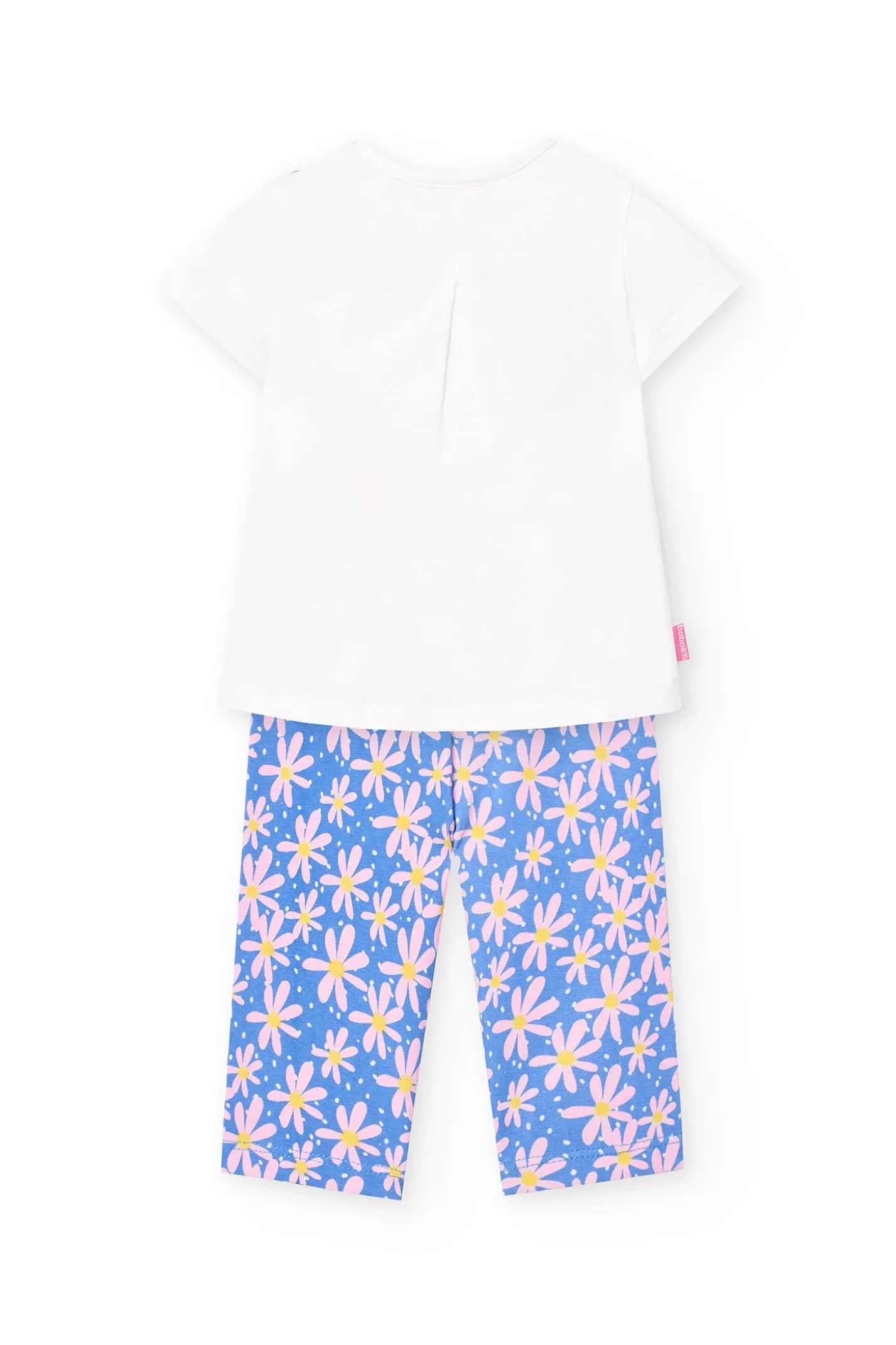 Set di maglietta e pantaloni in maglia per neonata in colore bianco