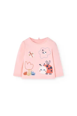 Set di maglietta e pantaloni in maglia per neonata di colore rosa