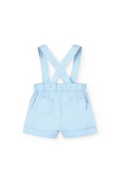 Set di maglietta e pantaloncini in maglia per neonato di colore blu.