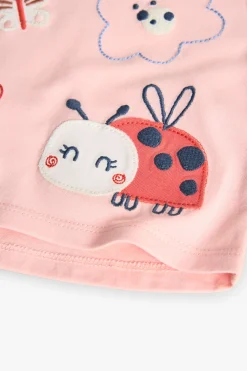 Set di maglietta e pantaloni in maglia per neonata di colore rosa
