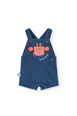 Set di maglietta in maglia per neonato in colore acqua con stampa di granchio.
