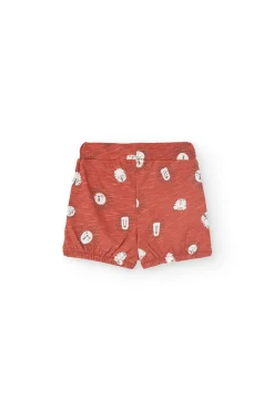 Set di t-shirt e pantaloncini in maglia per neonato bianco con motivo di leone.