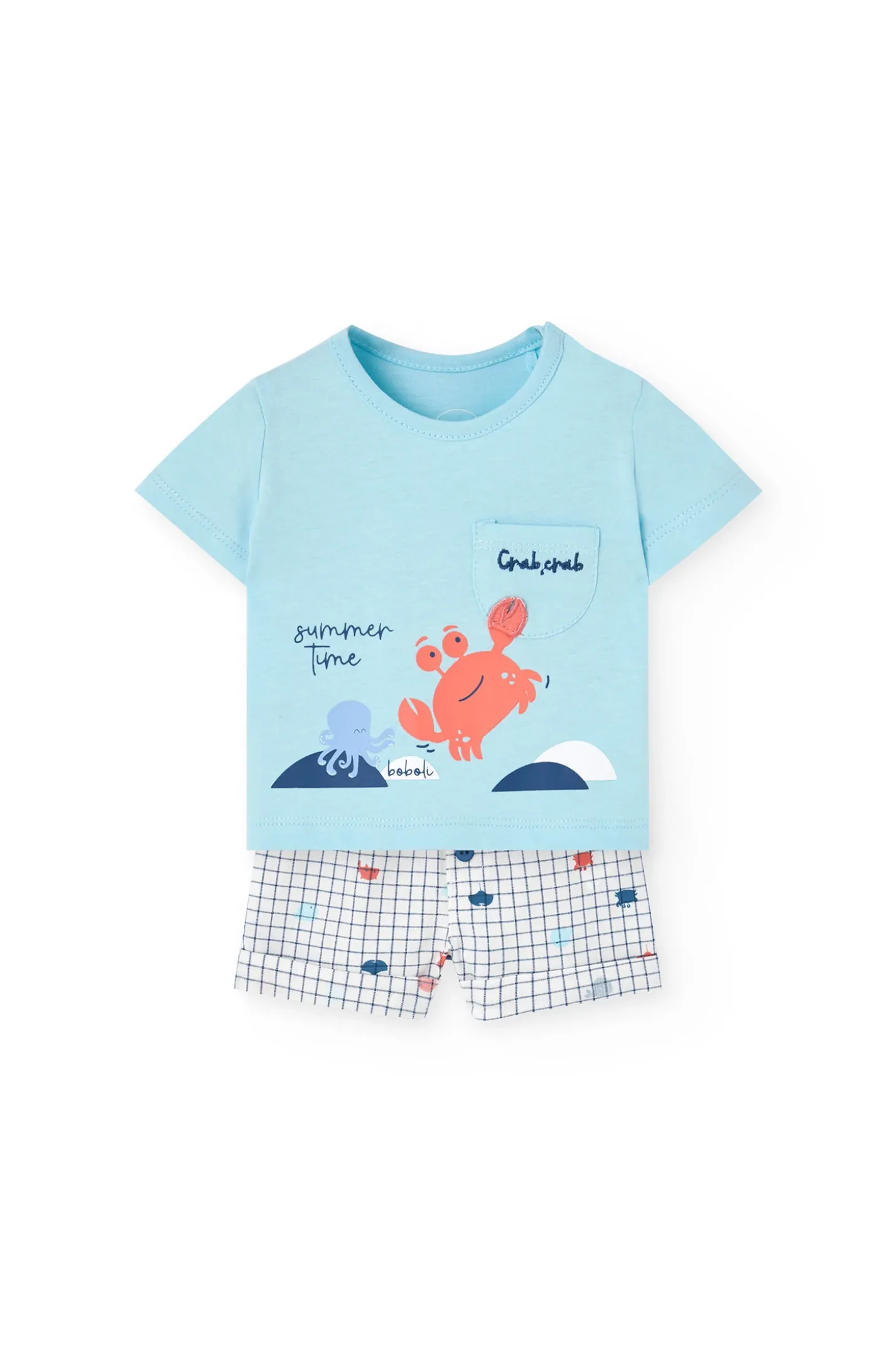 Set in maglia per bambino in colore blu