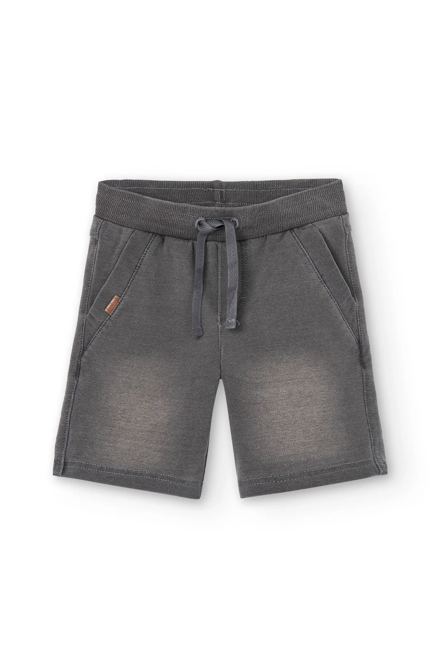Short in felpa denim elasticizzato per ragazzo