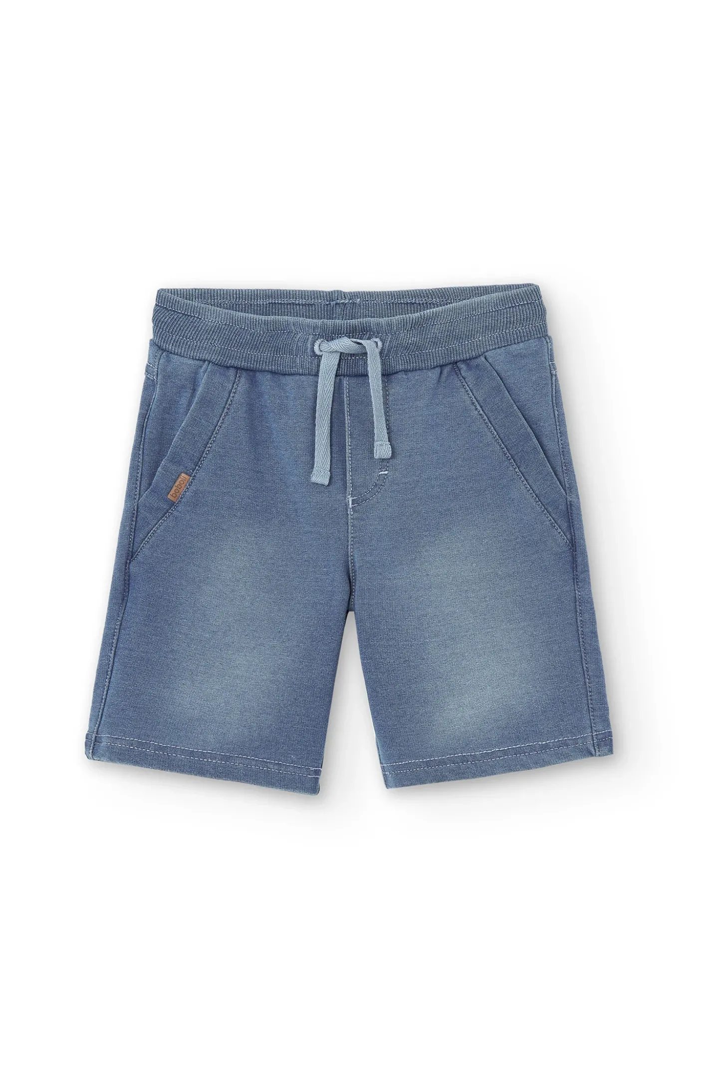 Short in felpa denim elasticizzato per ragazzo