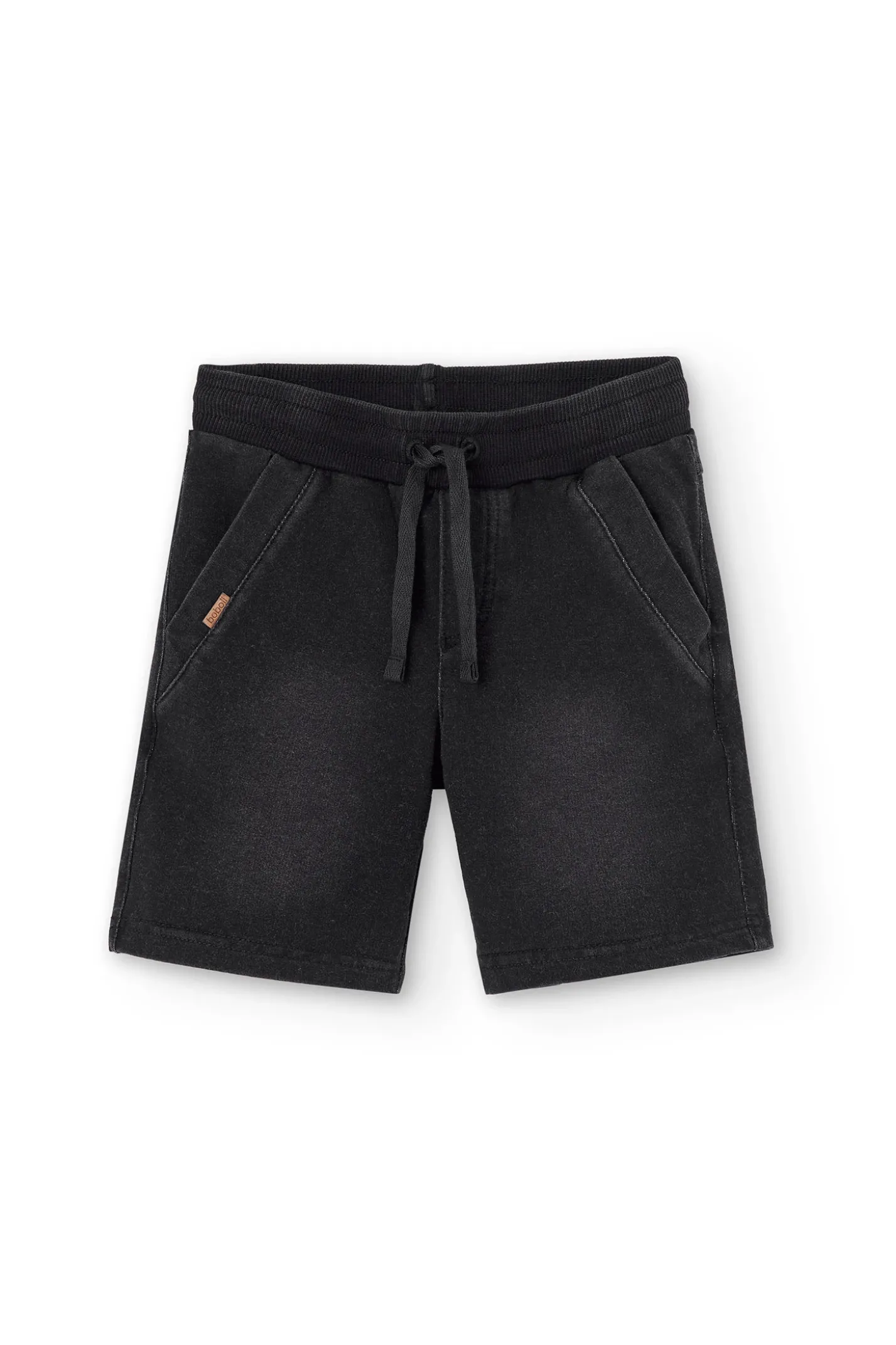 Short in felpa denim elasticizzato per ragazzo