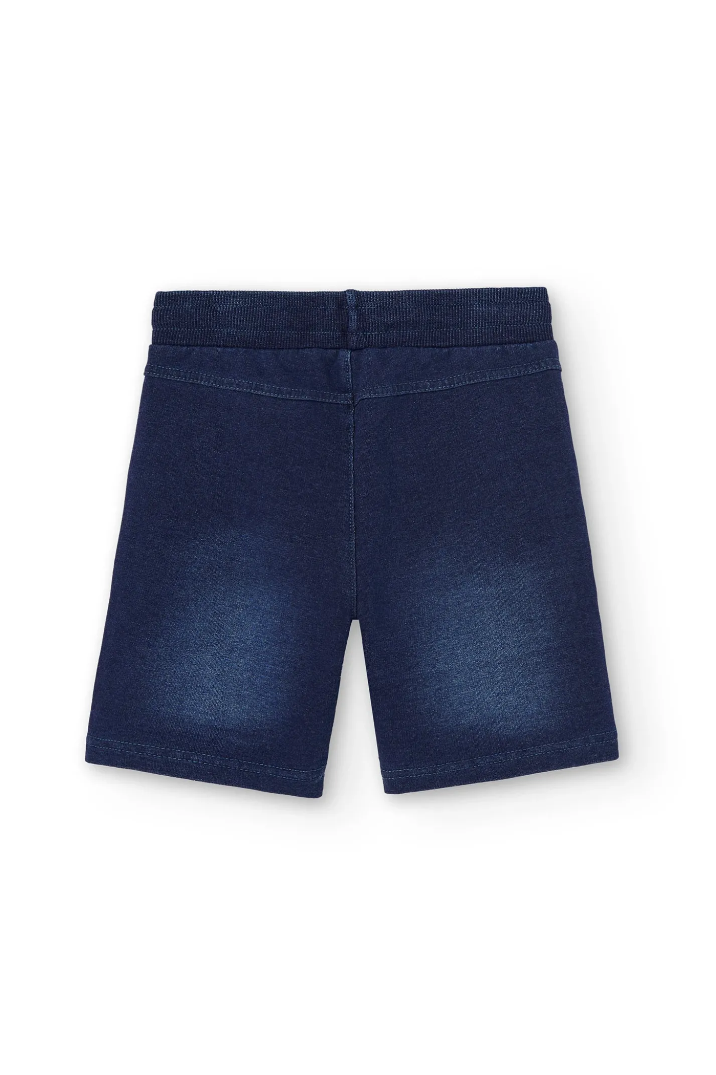 Short in felpa denim elasticizzato per ragazzo