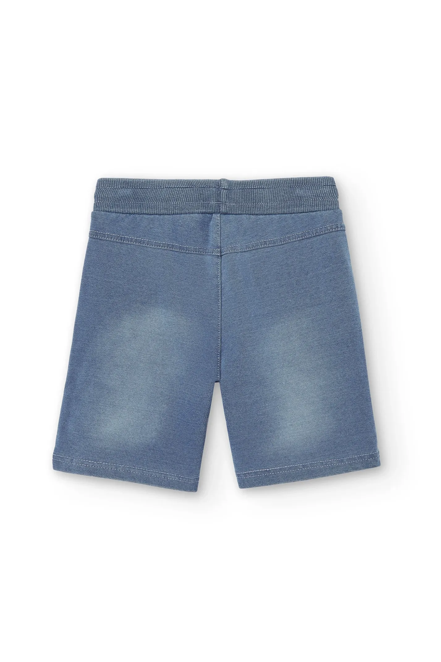 Short in felpa denim elasticizzato per ragazzo
