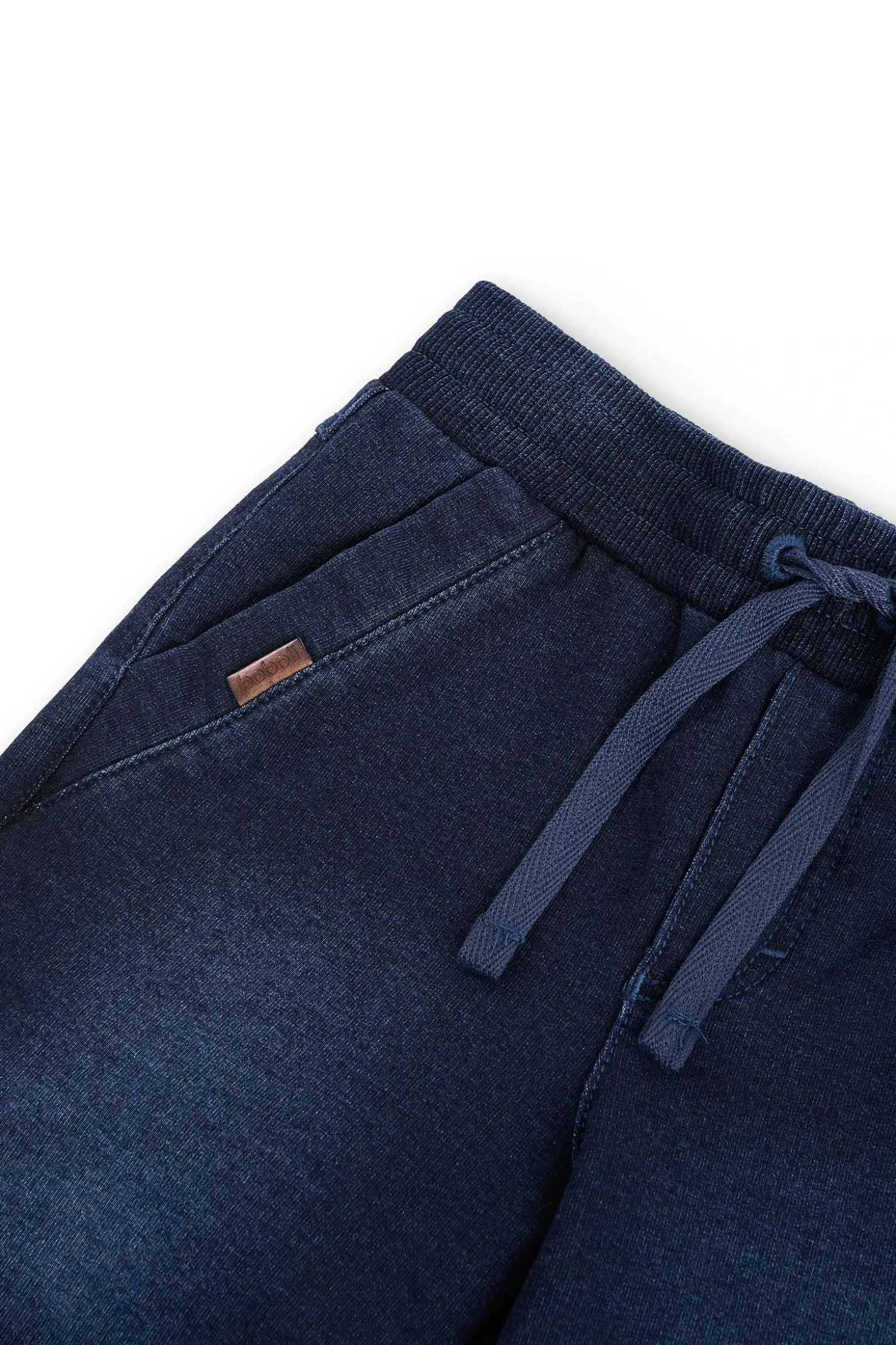 Short in felpa denim elasticizzato per ragazzo