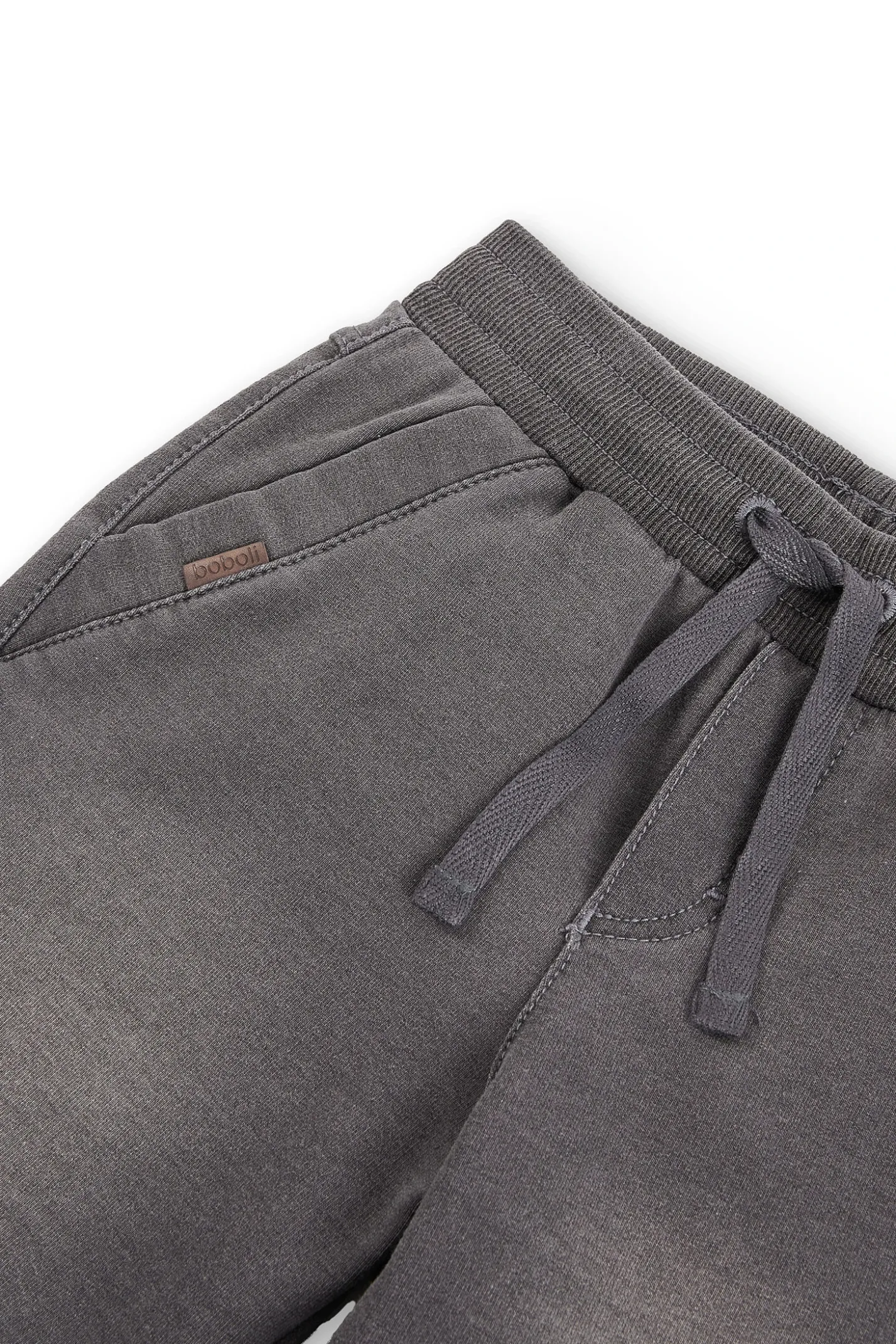 Short in felpa denim elasticizzato per ragazzo