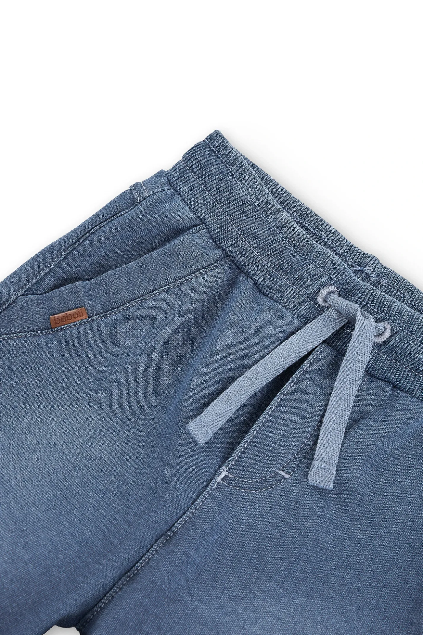 Short in felpa denim elasticizzato per ragazzo