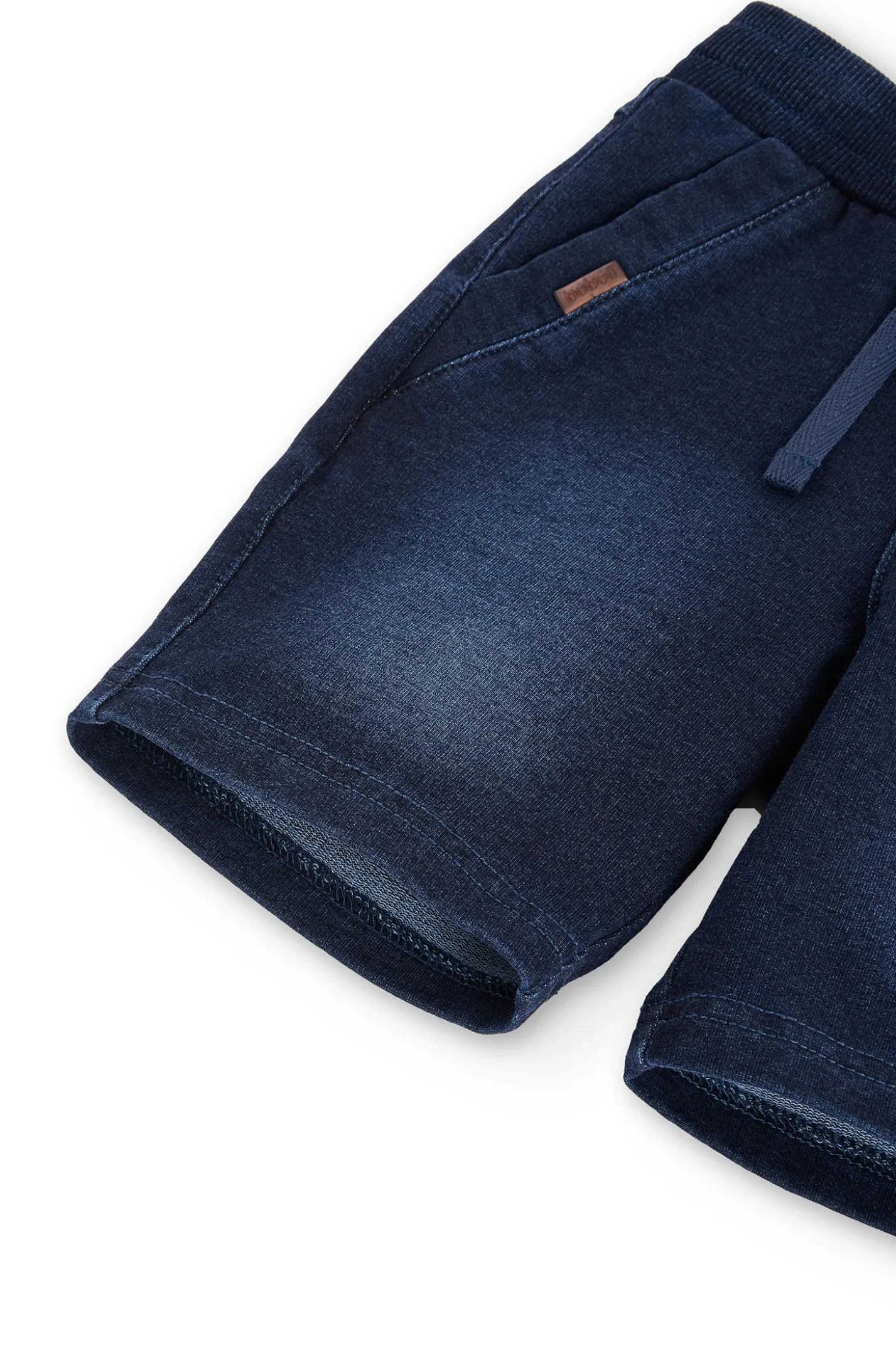 Short in felpa denim elasticizzato per ragazzo