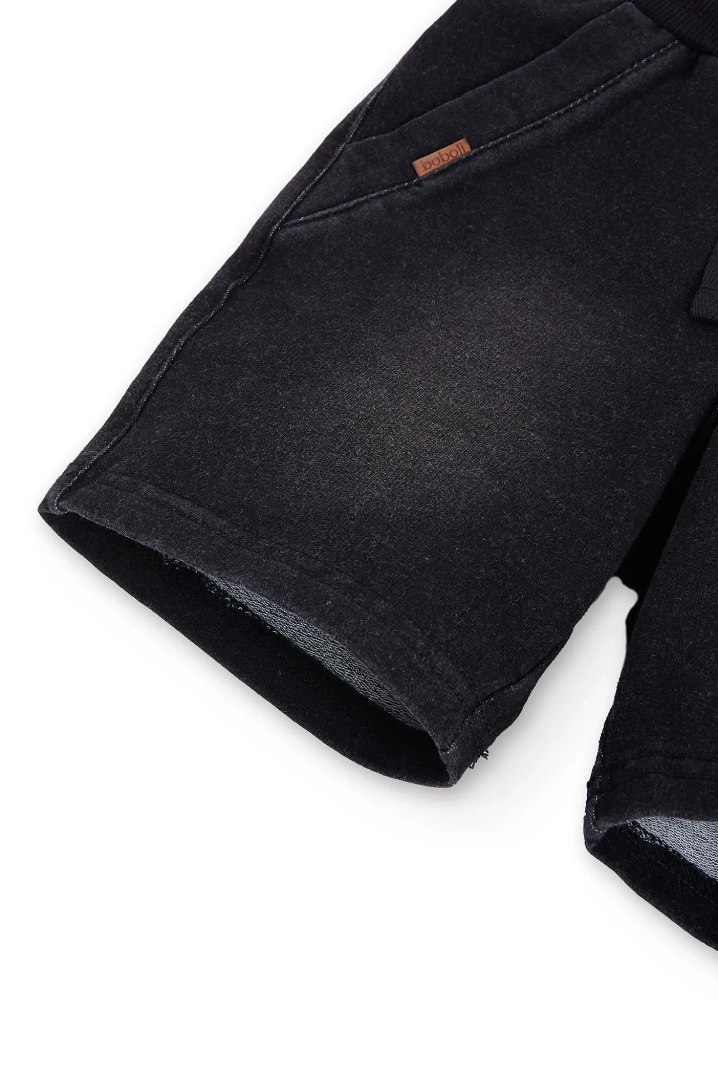 Short in felpa denim elasticizzato per ragazzo