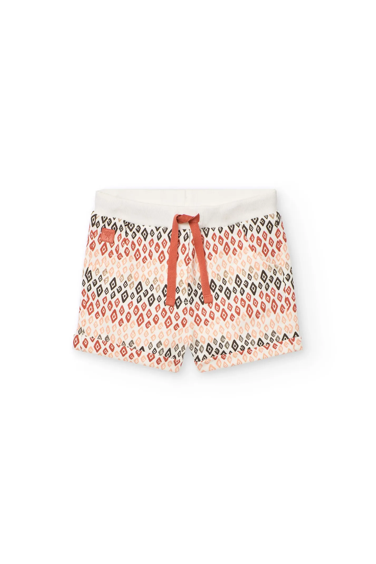 Short in maglia per neonata con stampa multicolore