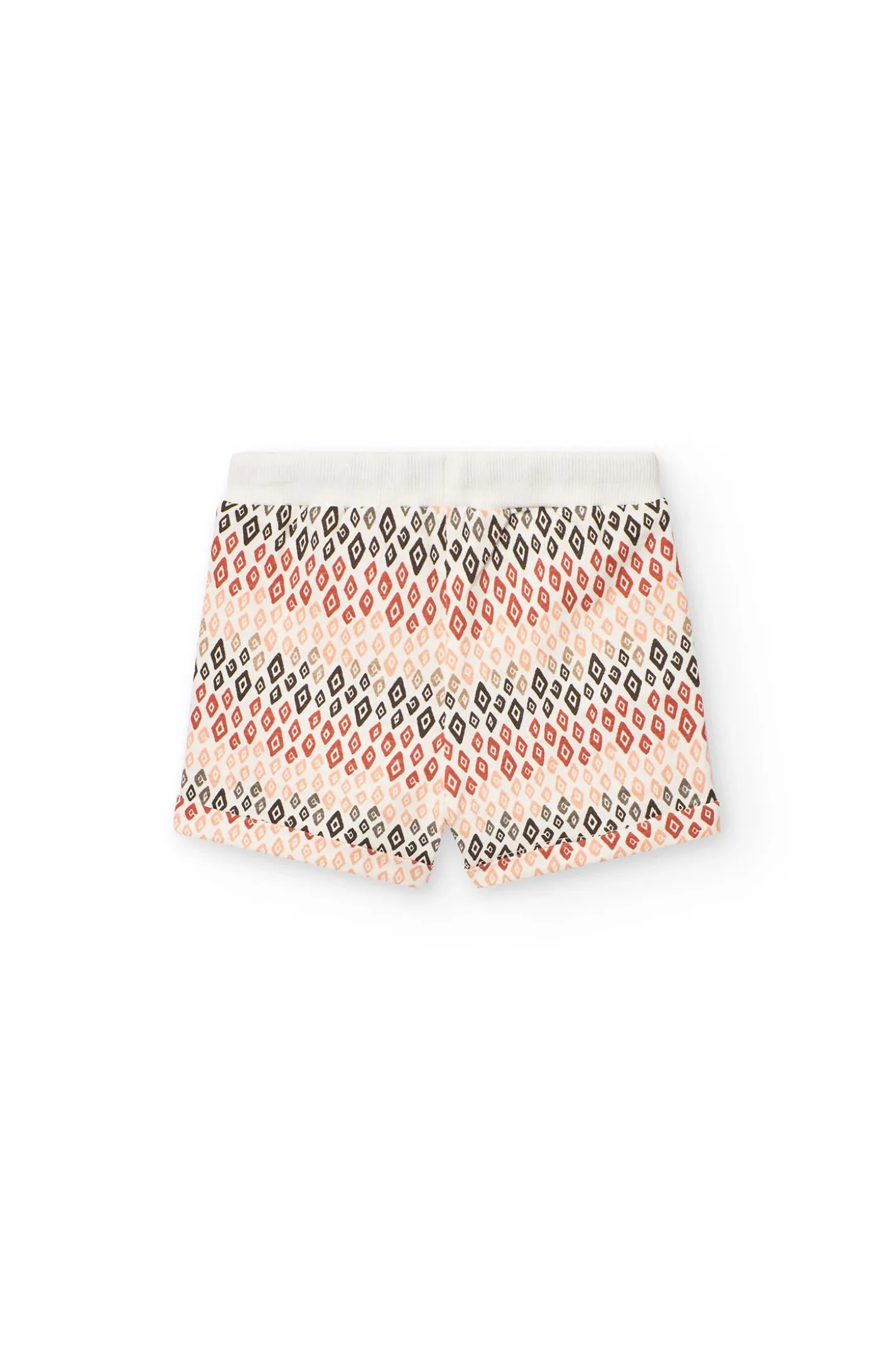 Short in maglia per neonata con stampa multicolore