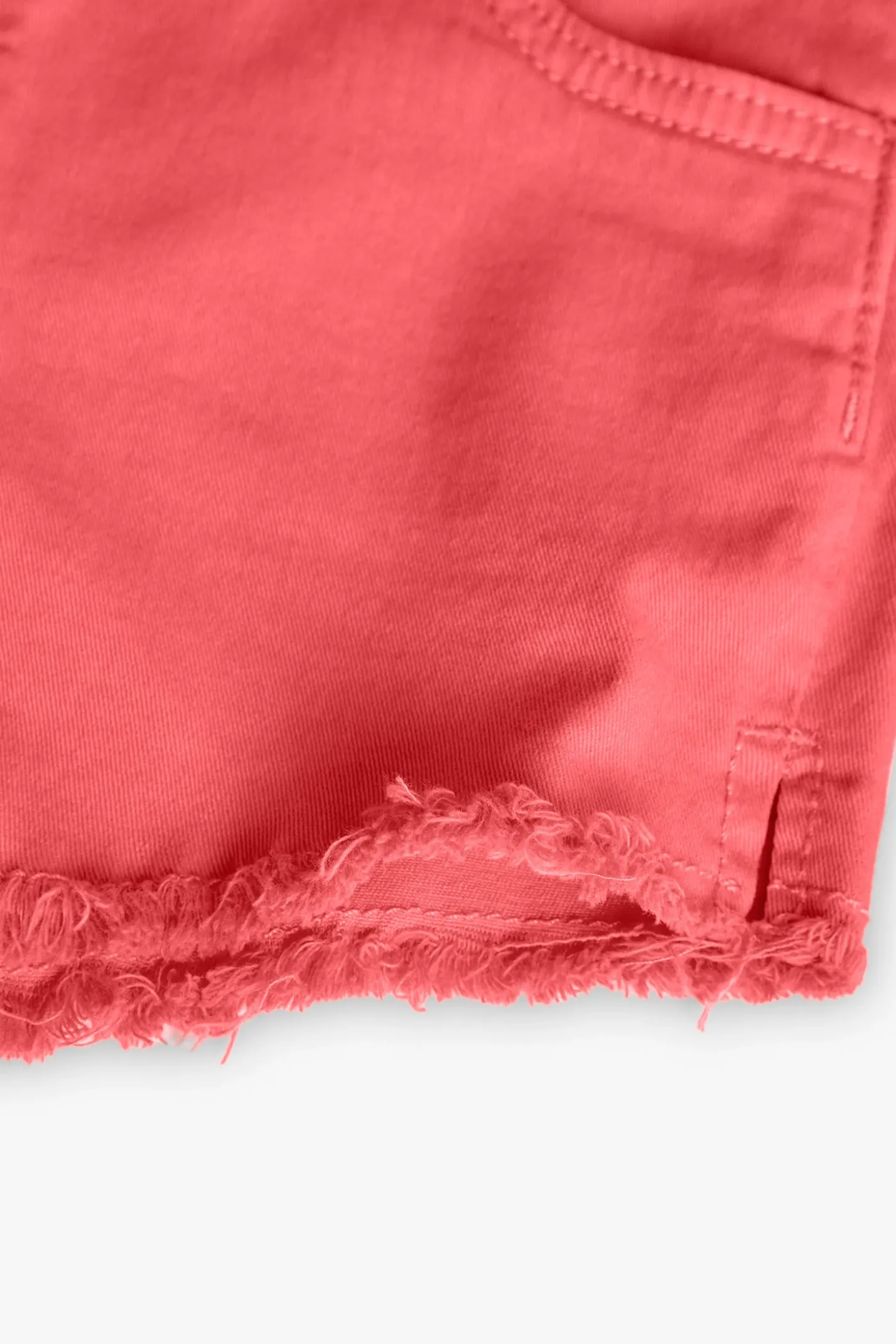 Short in twill elasticizzato per bambina in colore fragola