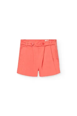 Shorts di raso da bambina di colore rosso