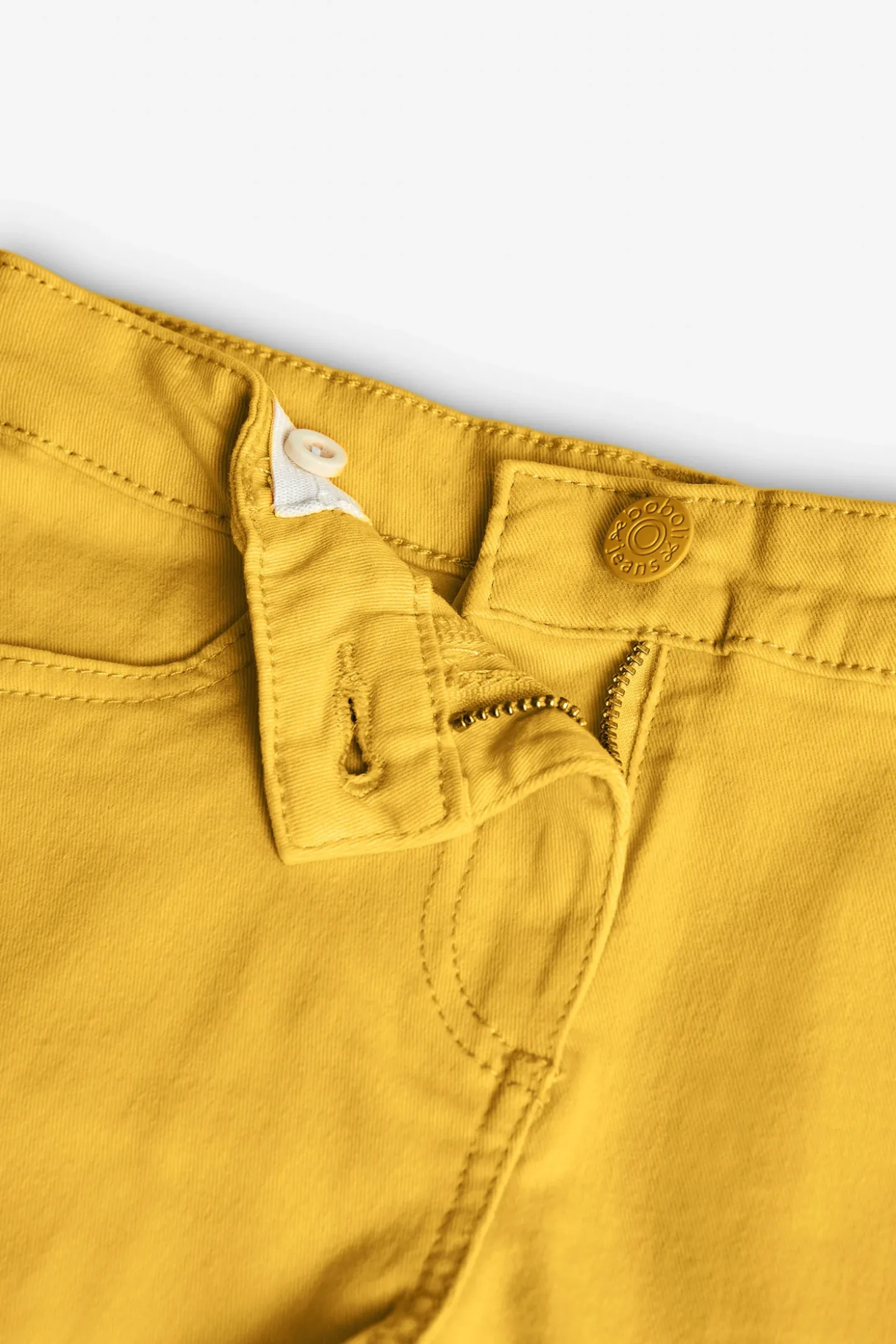 Shorts in tessuto twill elasticizzato per bambina in colore giallo