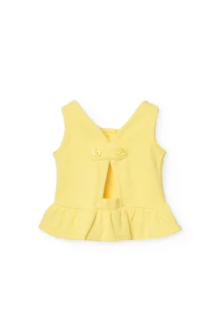 Top a maglia per neonata di colore giallo
