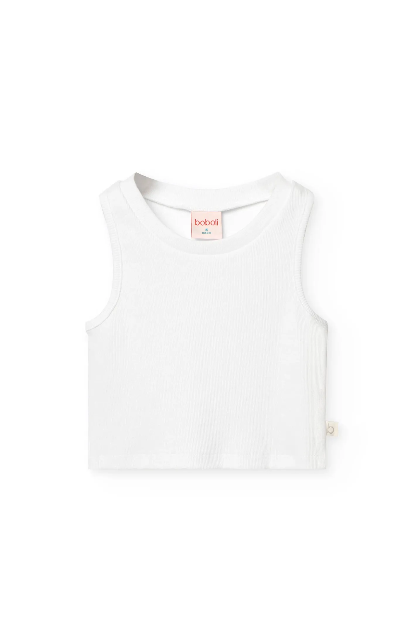 Top base in maglia per bambina di colore bianco