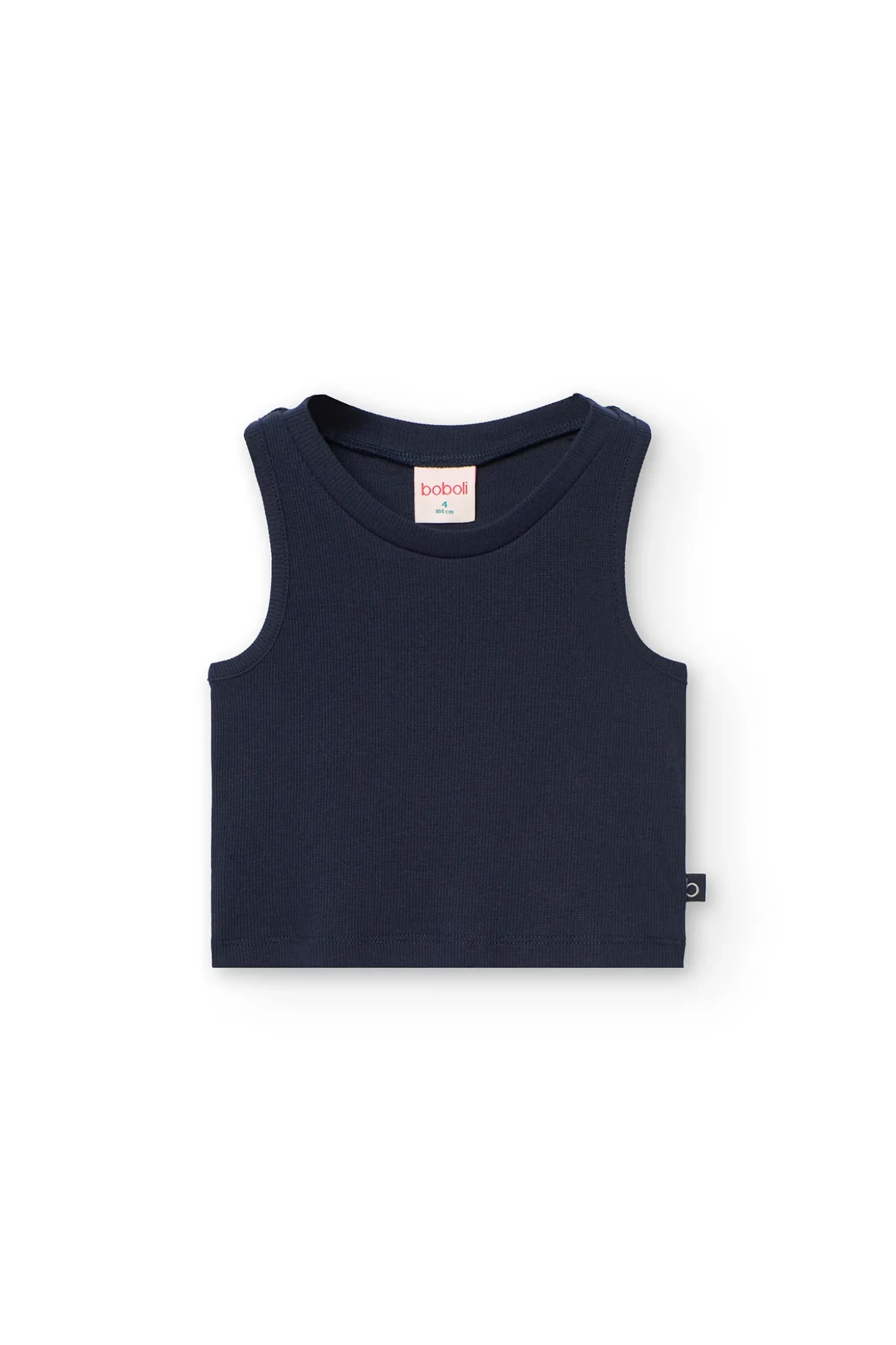 Top basic di maglia per bambina in colore blu navy.