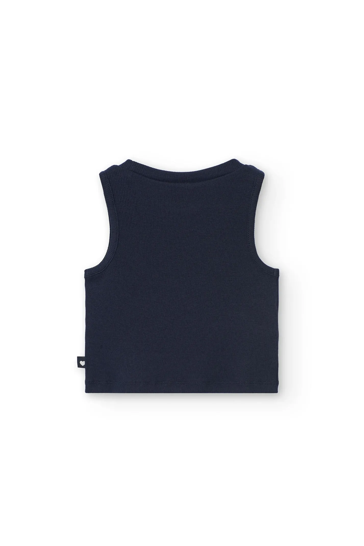 Top basic di maglia per bambina in colore blu navy.