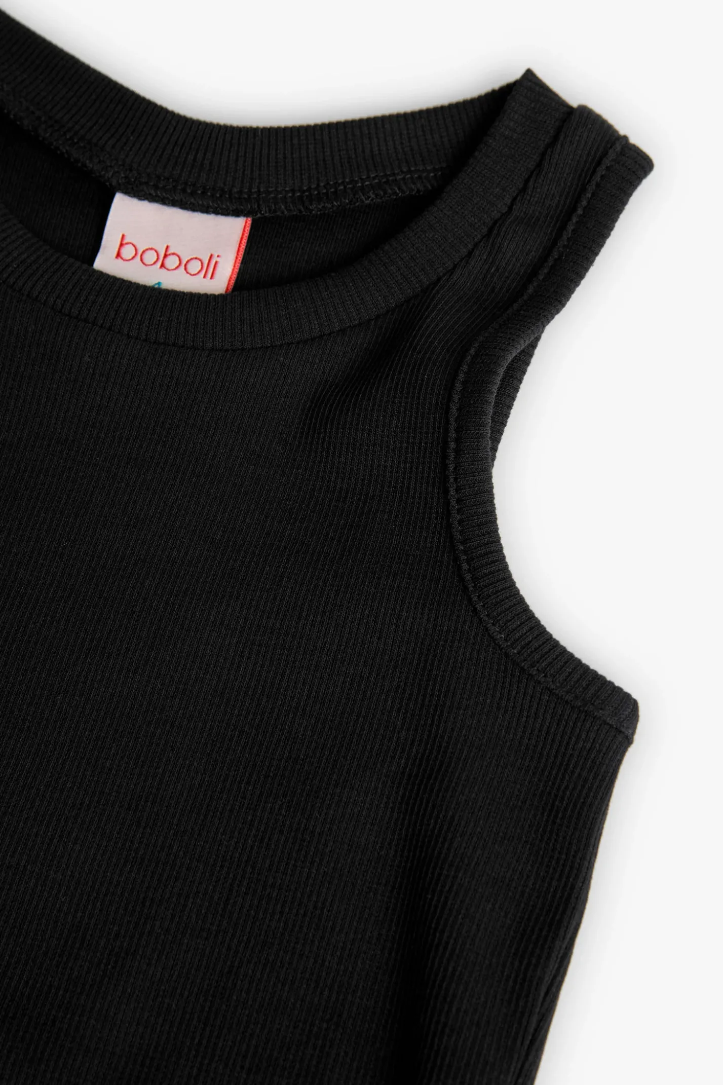 Top basic in maglia per bambina di colore nero
