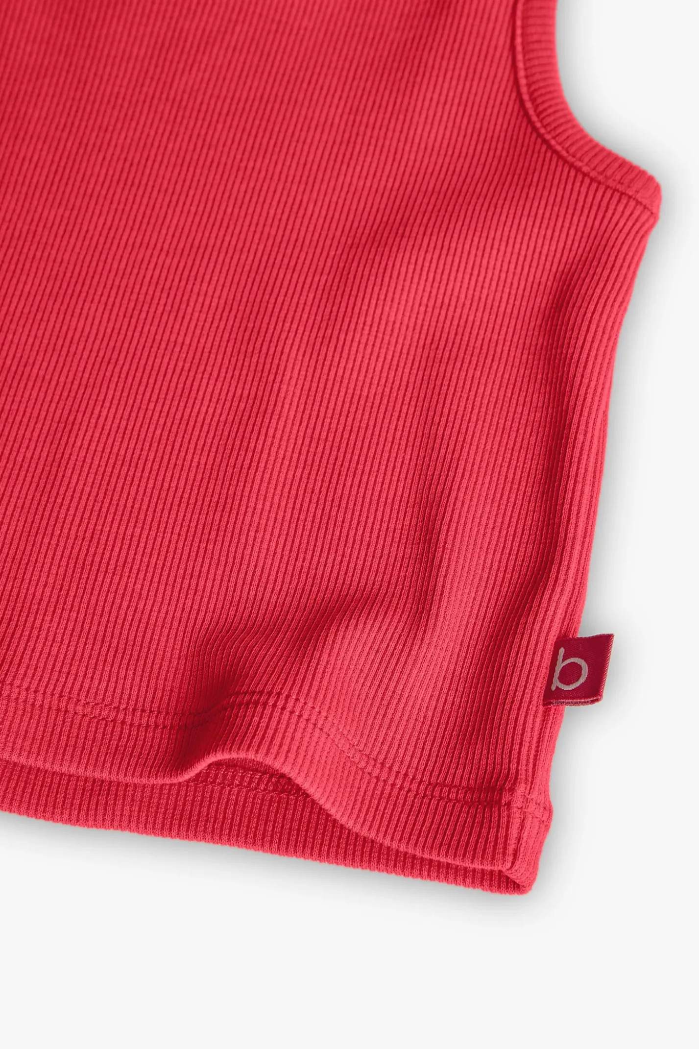Top basic in maglia per bambina colore fragola