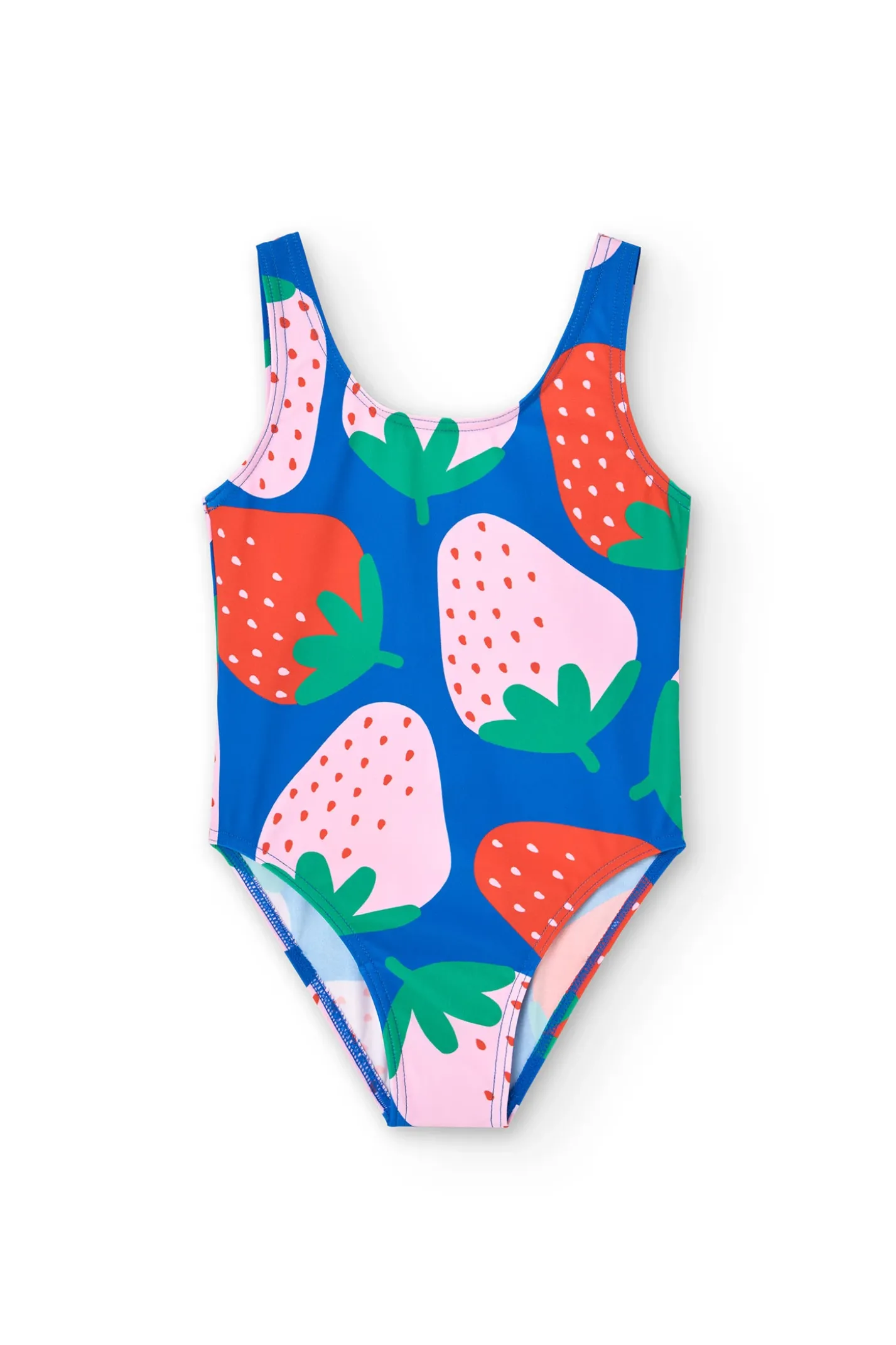Trikini in poliammide per bambina con stampa di fragole