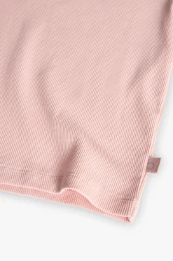 T-shirt basica in maglia per bambina di colore rosa
