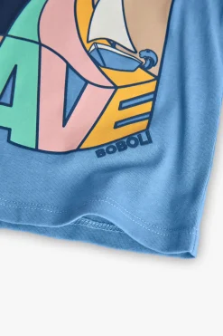 T-shirt in maglia per bambino in colore azzurro.