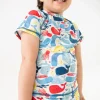 T-shirt in poliammide per bambino con stampe di animali marini
