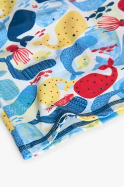 T-shirt in poliammide per bambino con stampe di animali marini