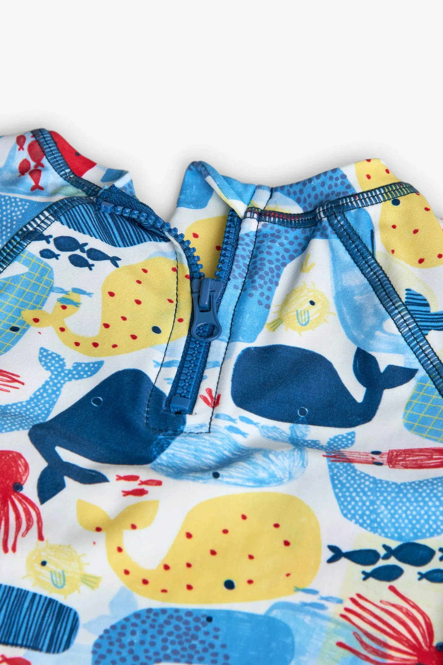 T-shirt in poliammide per bambino con stampe di animali marini
