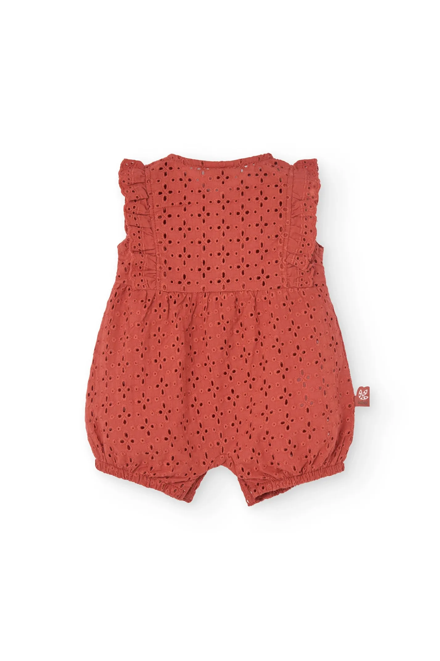 Tutina a maglia per bambina in colore arancione ricamata