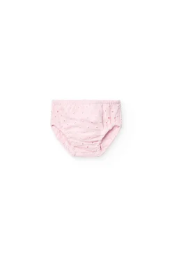 Vestitino in batista per neonata di colore rosa ricamato.