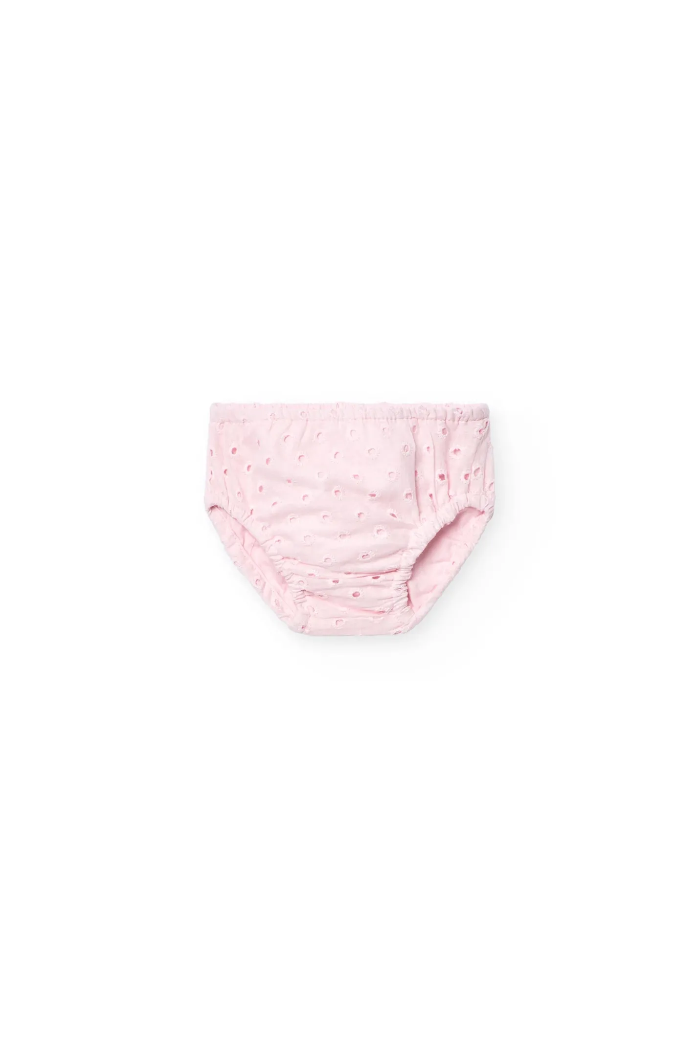 Vestitino in batista per neonata di colore rosa ricamato.