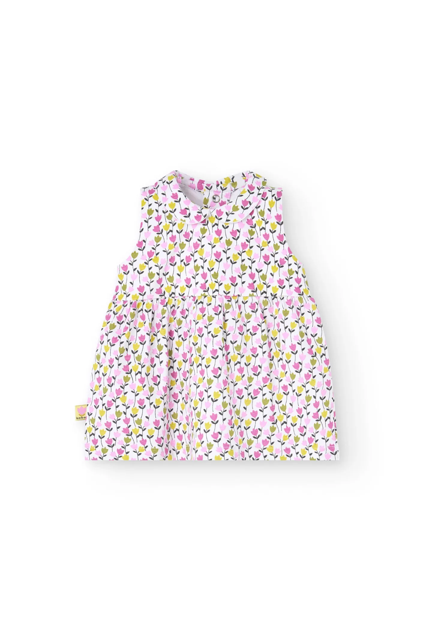 Vestitino in maglia per bambina con stampa floreale