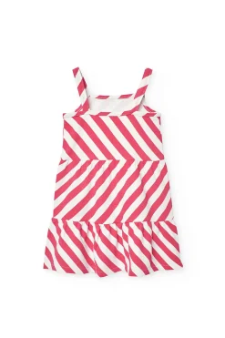 Vestito a maglia per bambina in colore rosso e bianco.