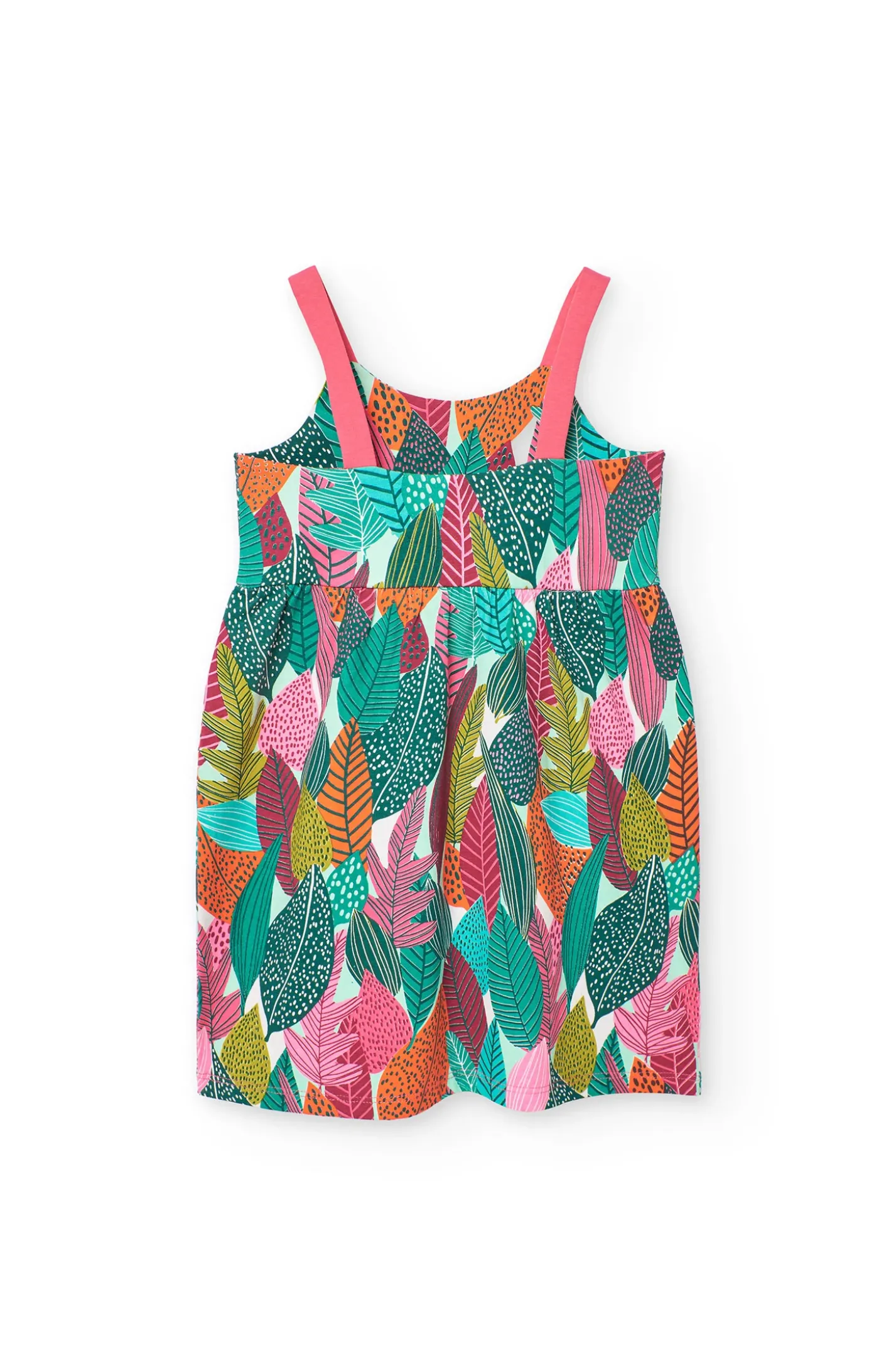 Vestito a maglia per bambina con design di foglie