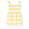 Vestito a maglia per neonata a righe in colore giallo e bianco