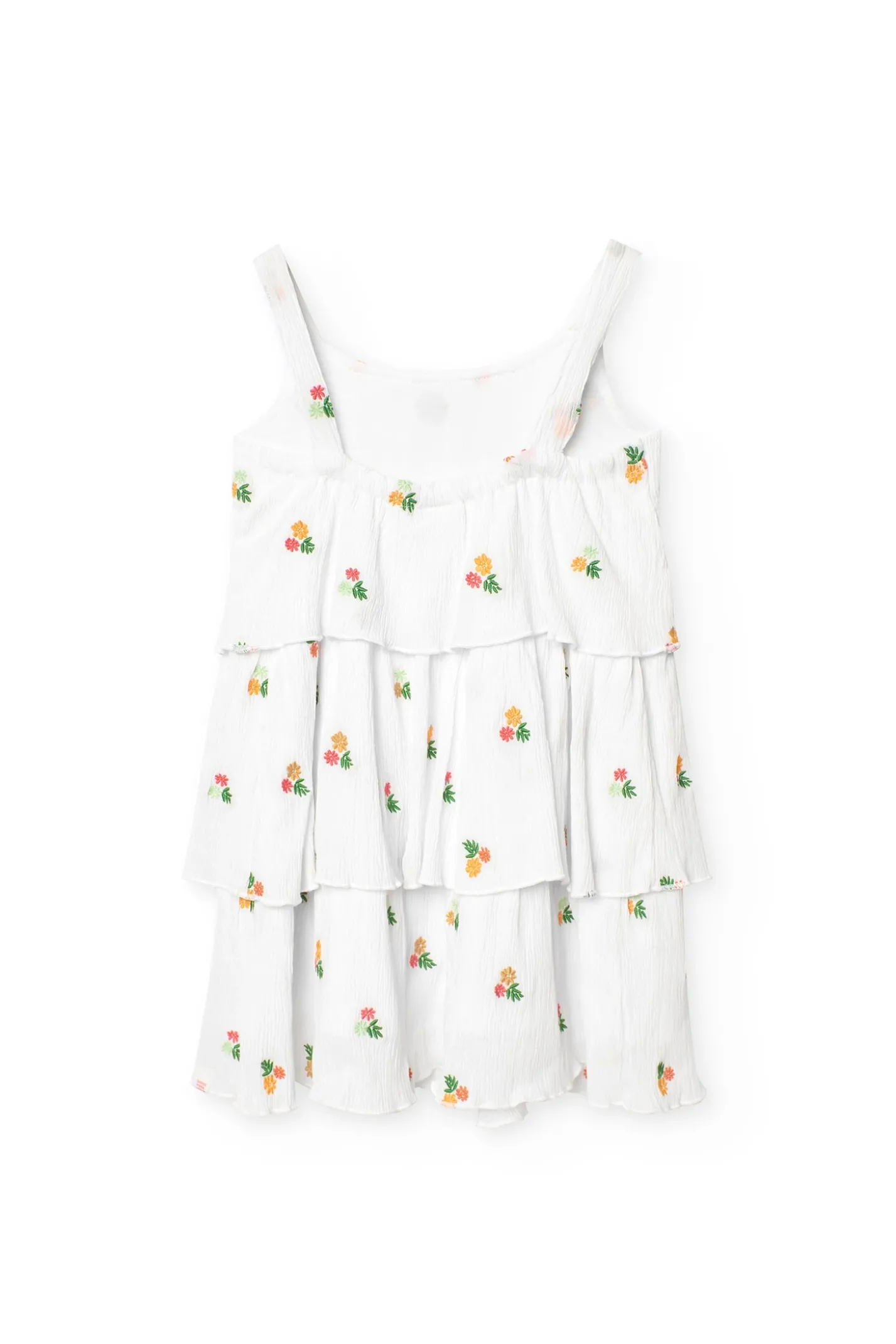 Vestito di bambula per bambina con design floreale in colore bianco