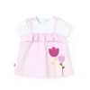Vestito di popeline per neonata a righe rosa e bianco