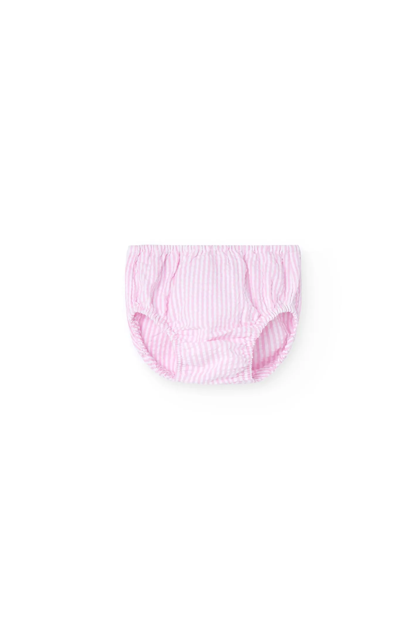 Vestito di popeline per neonata a righe rosa e bianco