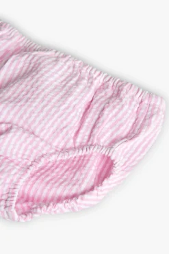 Vestito di popeline per neonata a righe rosa e bianco