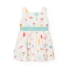 Vestito di raso per neonata con stampa floreale in colori pastello