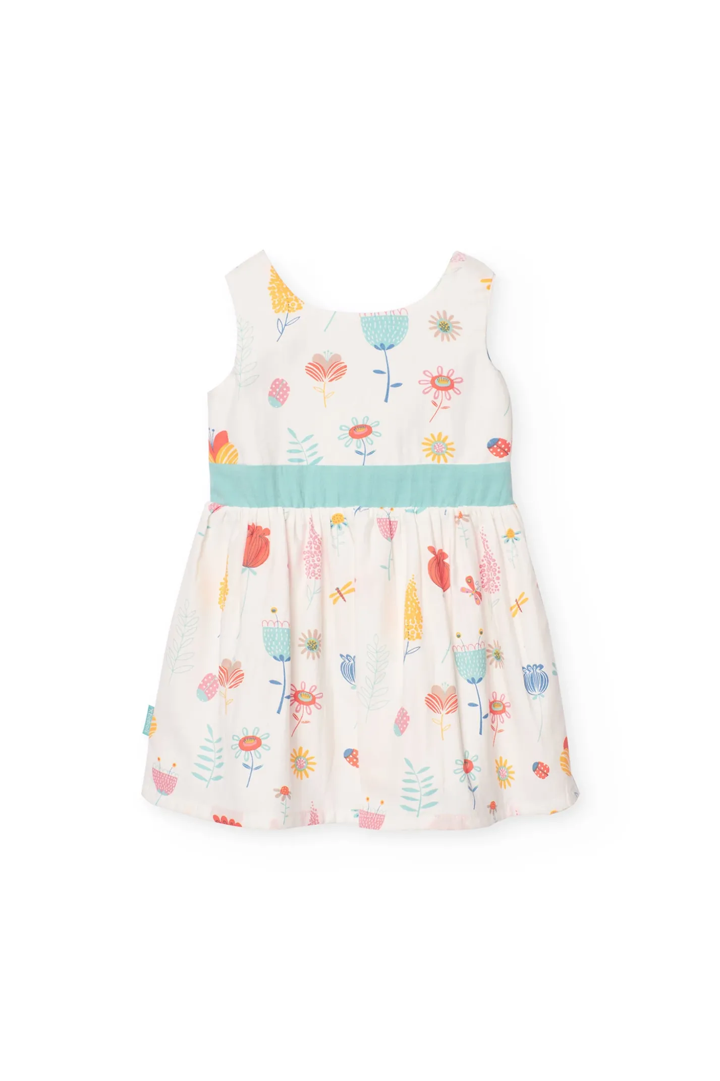 Vestito di raso per neonata con stampa floreale in colori pastello
