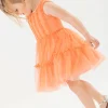 Vestito di tulle per bambina in colore arancione